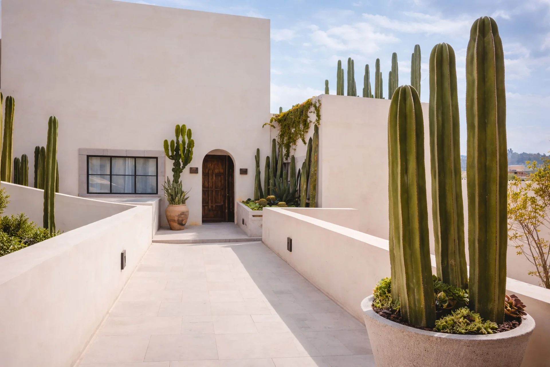 Terraza con cactus